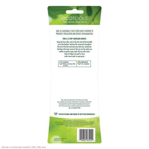 EcoTools Beauty Skin Care Tool Jade Facial Roller and Eye Roller Duo, Face Rolle - Picture 2 of 7